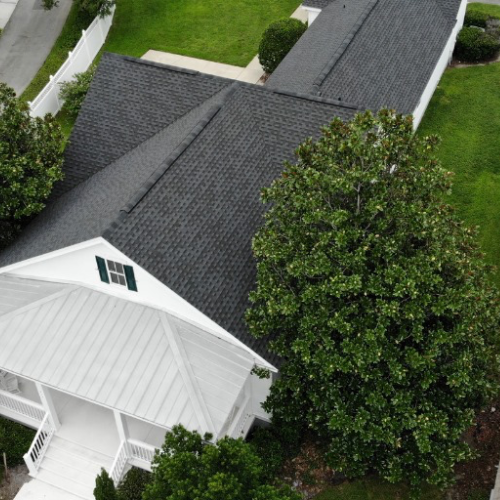 aerial view house grey
